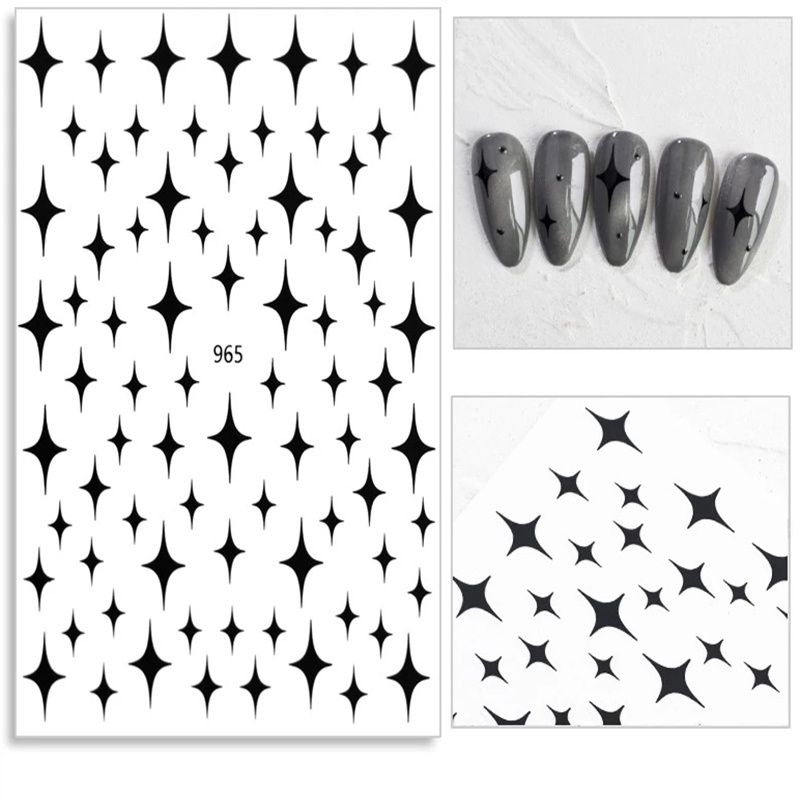 Miếng Dán Trang Trí Móng Tay Hình Ngôi Sao Vàng 3D Dễ Thương DIY