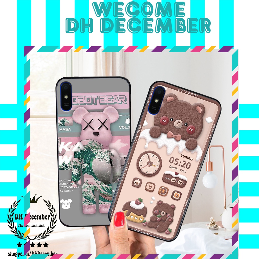 Ốp lưng Xiaomi REDMI 9A in hình 3D GẤU HỒNG-GẤU BE3R -XINH XẺO CỰC ĐẸP