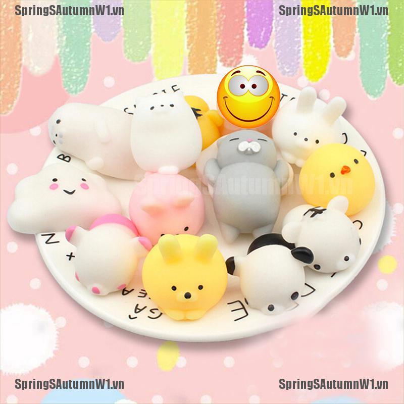 VN (Hàng Mới Về) Set 10 Đồ chơi Squishy Giảm Stress Hình Động Vật Dễ Thương Cho Bé