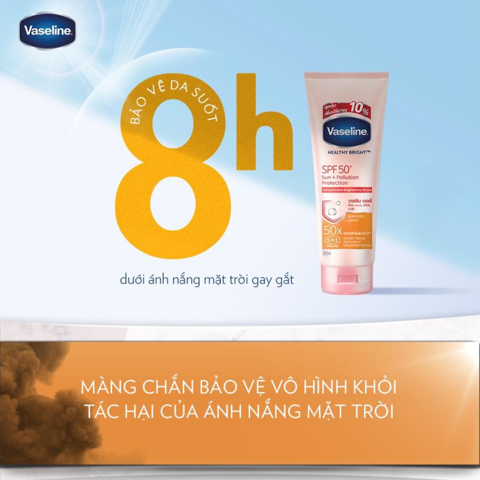 Vaseline 50x Serum chống nắng cơ thể SPF50 + dưỡng da sáng khoẻ 200ML