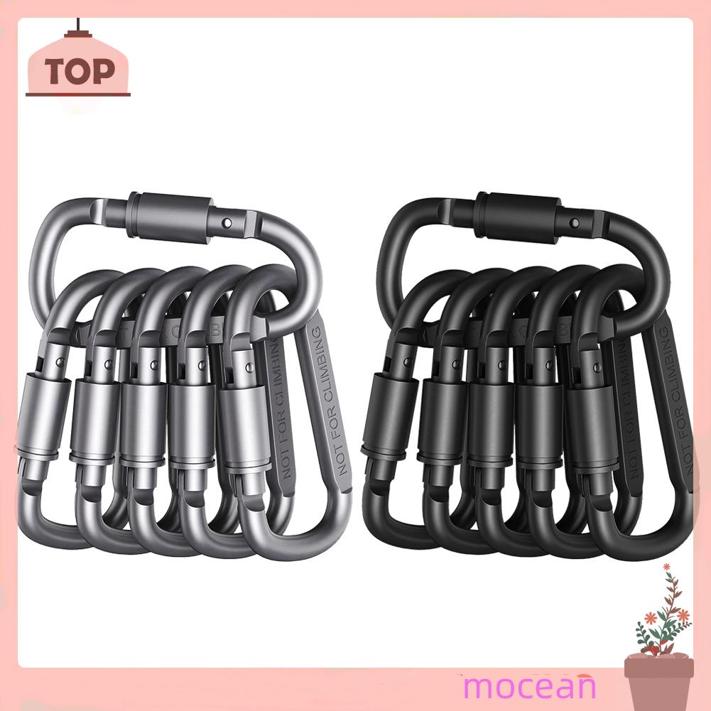 Mocea Set 6 Móc Khóa Chữ D Đa Năng Bằng Hợp Kim Nhôm
