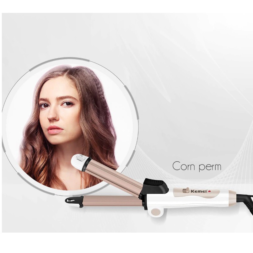 Máy Uốn Tóc Đa Năng 3 in 1 Có Thể Gấp Gọn Tiện Đi Du Lịch Kemei Km-8851