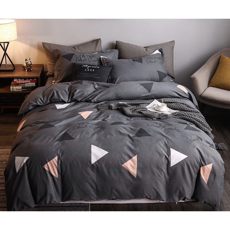 Drap Giường Chần Bông Cotton Sọc Xám Chọn Mẫu M2x2M M4x2M M6x2M M8x2M (inbox size)