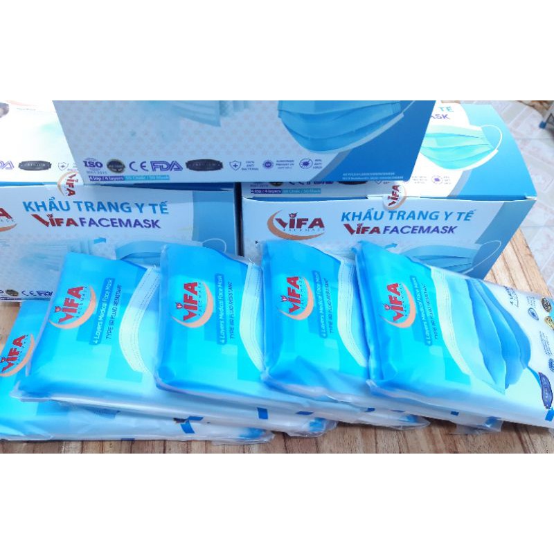 ✅ KHẨU TRANG TẾ 4 LỚP VIFA  HỘP 50 CÁI