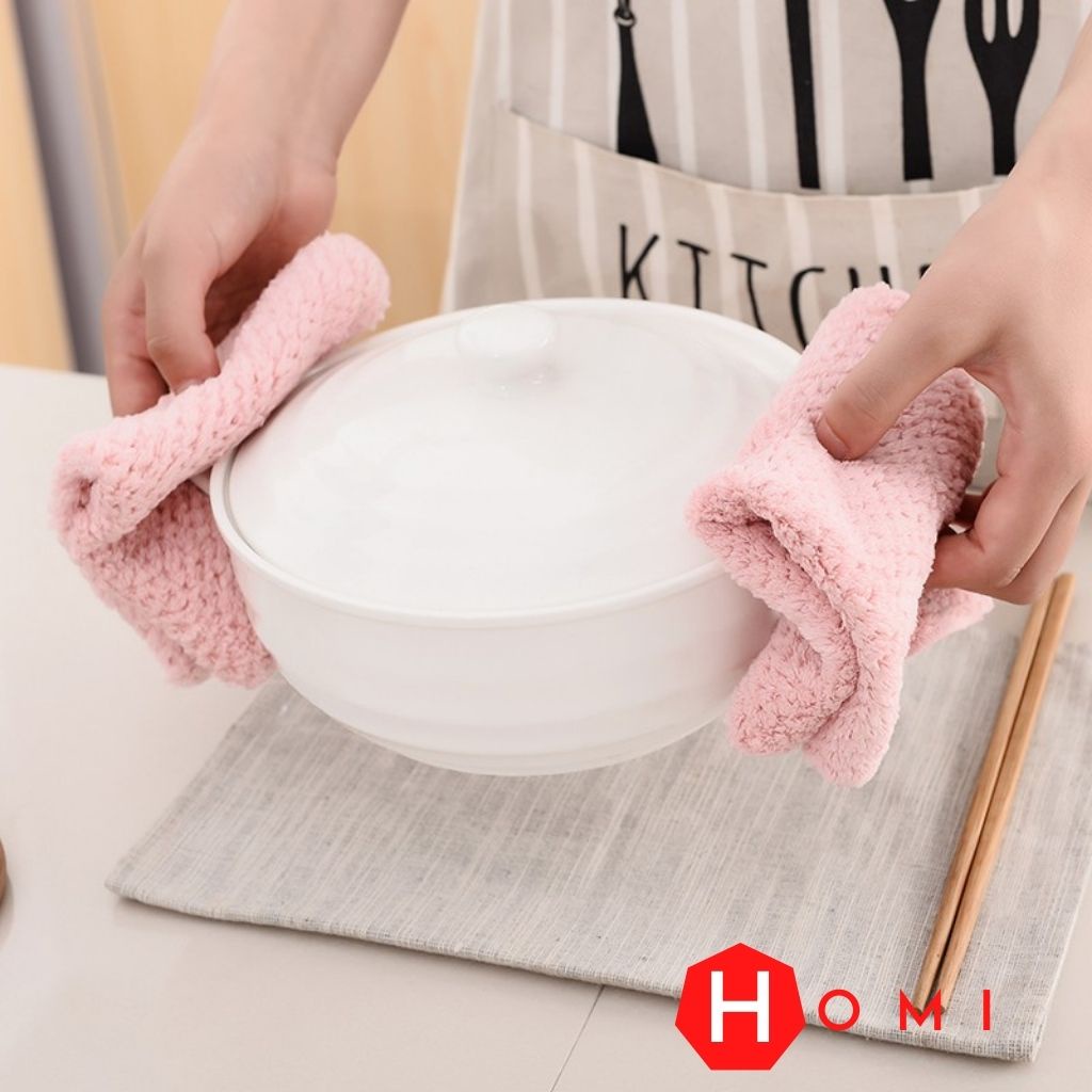 Khăn Lau Bếp , Lau Tay, Lau Chén Bát Đa Năng  - Khăn Vệ Sinh Vuông 2 Mặt Có Lỗ Treo - Danami Store