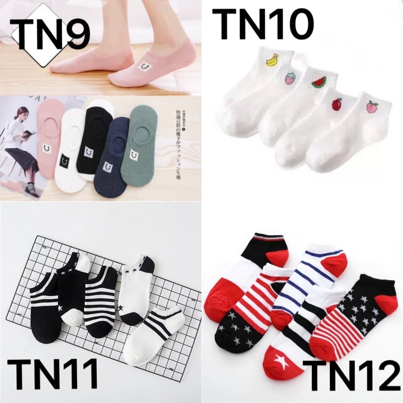 Combo 5 đôi Tất vớ ngắn cho nữ các mẫu