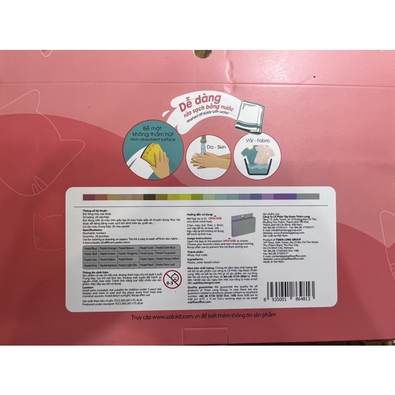 Bộ bút lông màu Fiber Pen Thiên Long 20, 36 màu tẩy rửa được, dùng viết lettering, thư pháp.