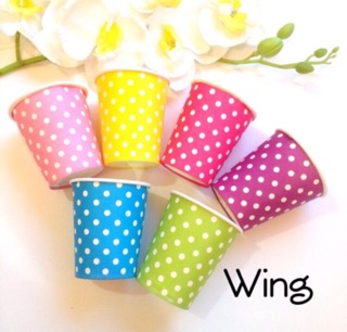Set 10 cốc giấy chấm bi