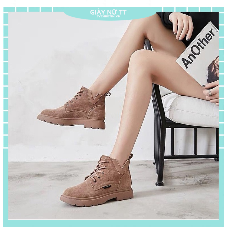 Giày Bốt martin Da Lộn Màu Sắc Thời Trang Cho Nữ