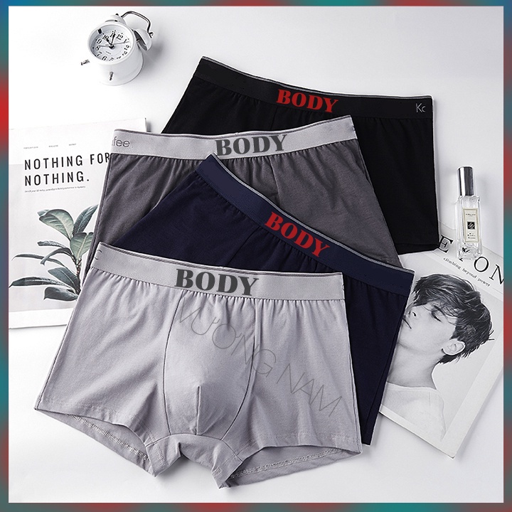 Quần lót BOXER nam vải thun lụa Icy tự nhiên 100% thoáng khí,co giãn cao cấp
