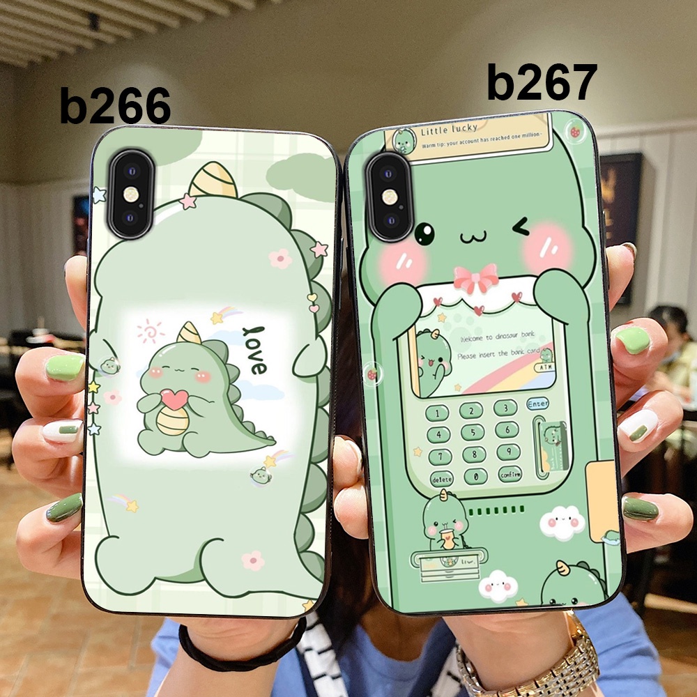 Ốp lưng điện thoại Iphone X / ip Xs / ip Xs max khủng long xanh dino saur