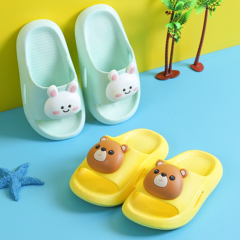 Xăng đan Đế Mềm Chống Trượt Bốn Màu Tùy Chọn Họa Tiết Thỏ / Gấu Hoạt Hình Dễ Thương Dành Cho Trẻ Em