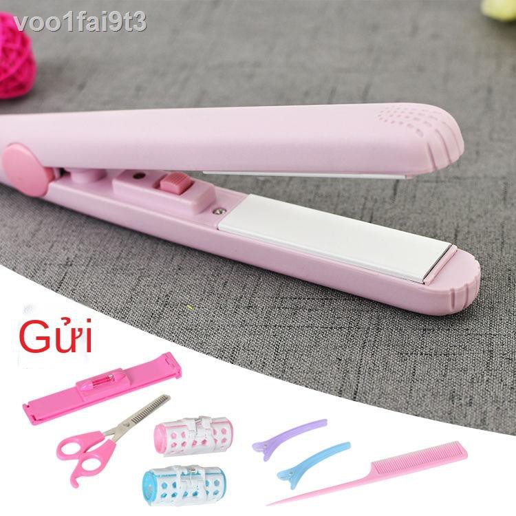 ☽✲►Bàn ủi điện sinh viên thanh nẹp nhỏ mini đa năng không làm tổn thương que uốn tóc Khóa bên trong mái ngố máy