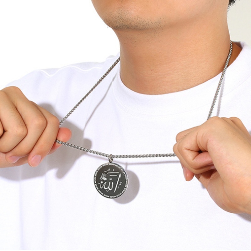 Vòng cổ Mặt Tròn In Câu Trích Dẫn Tôn Giáo Thời Trang