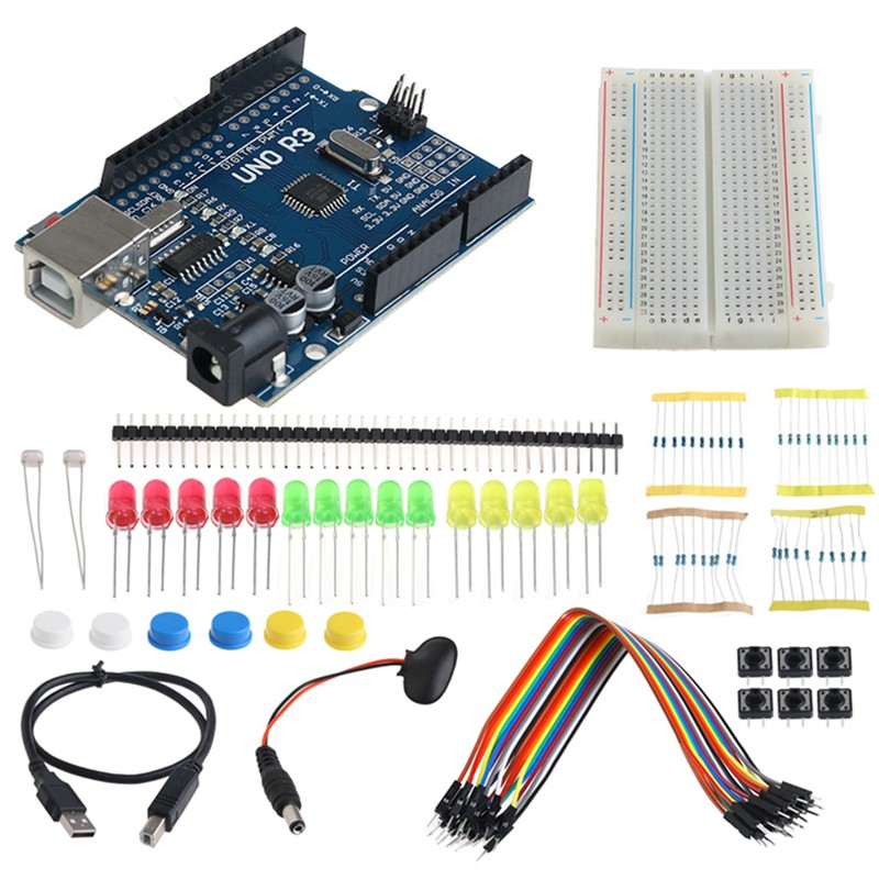 KOOL♥1Set Starter Kit UNO R3  Breadboard LED Jumper Wire Button for Arduino