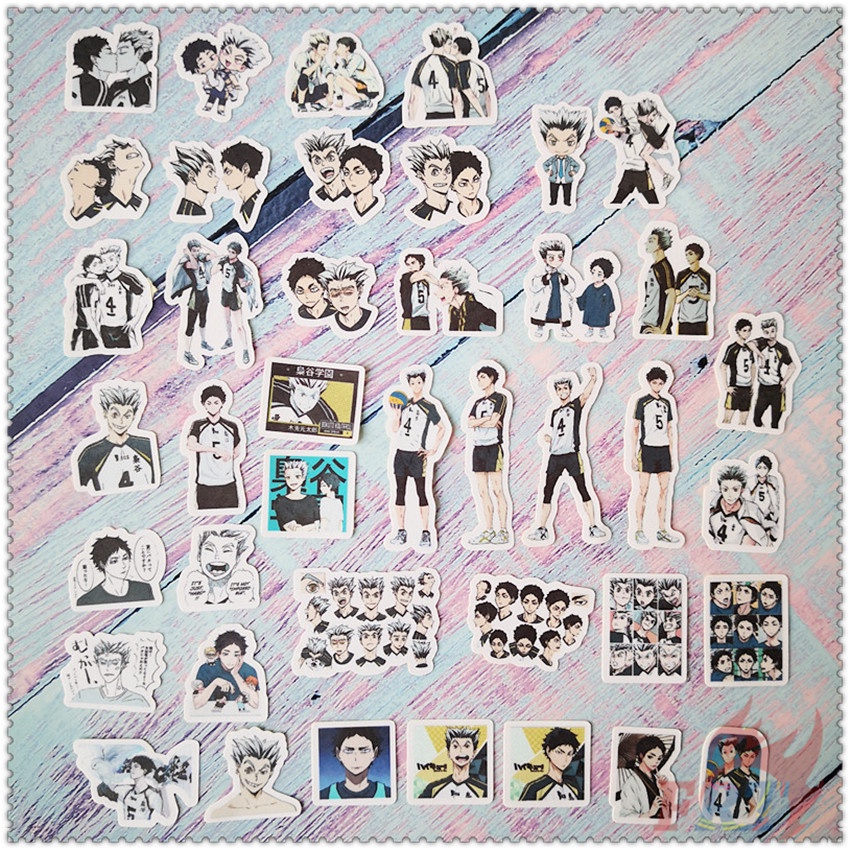 ❤ Haikyuu!! Q-3 Nhãn Dán Thủ Công Mini Kotaru Bokuto & Akaashi Keiji Mini Cho Khách ❤ Bộ 40 Miếng Sticker Dán Trang Trí Album