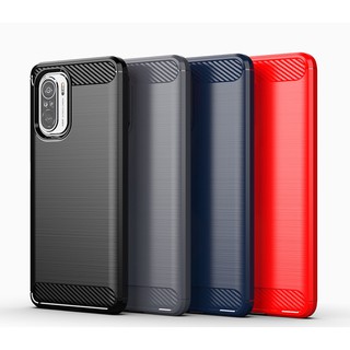 Xiaomi Poco F3 Phone Case Xiaomi Poco M3 M2 X2 Pro / Poco X3 NFC TPU Silicone Brushed Carbon Fiber Back Cover
