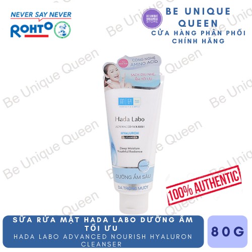 Sữa Rửa Mặt Hada Labo Dưỡng Ẩm Tối Ưu Hada Labo Advanced Nourish Hyaluron Cleanser 80g