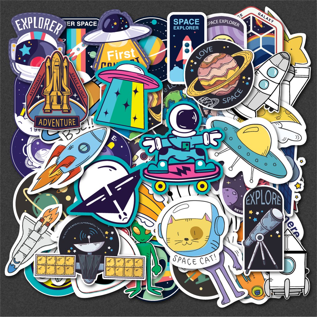 50 Sticker Galaxy chống nước sticker dán laptop, điện thoại, đàn guitar, mũ bảo hiểm, vali. MSP: G02