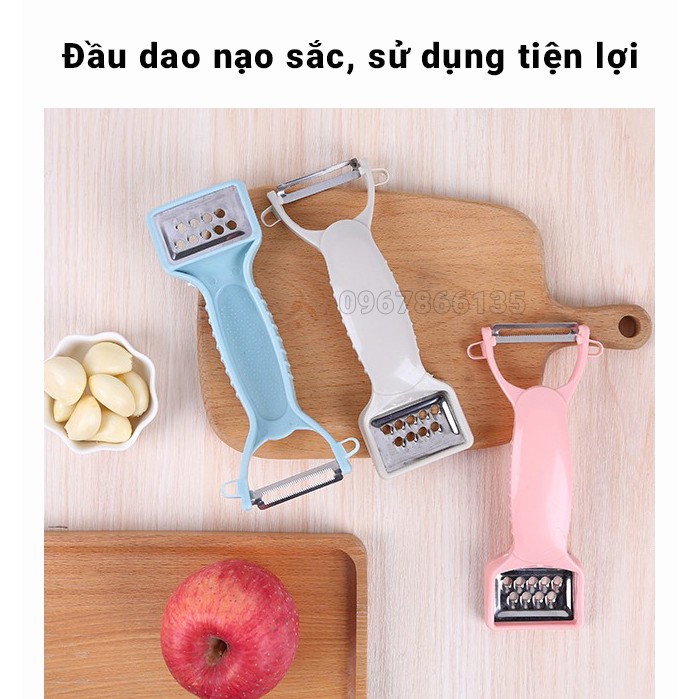 Nạo rau củ 2 đầu bằng nhựa lúa mạch đa năng/ Dao nạo, bào sợi rau củ, trái cây hai đầu tiện ích