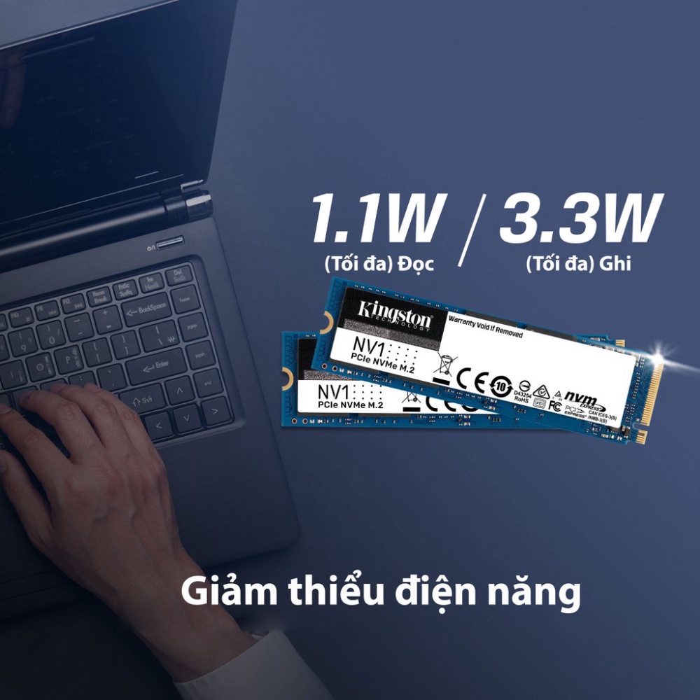 Ổ cứng SSD Kingston NV1 NVMe PCIe M.2 tốc độ 2100/1700MB/s SNVS | BigBuy360 - bigbuy360.vn