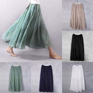 Váy maxi dài vải chiffon phong cách cổ điển dành cho nữ