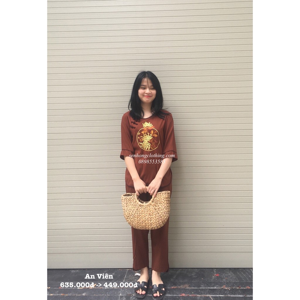 XẢ LỖ Bộ pháp phục nữ - quần áo phật tử vải cotton thun siêu mềm thoáng mát co giãn tốt - bộ đi lễ thiết kế An Viên