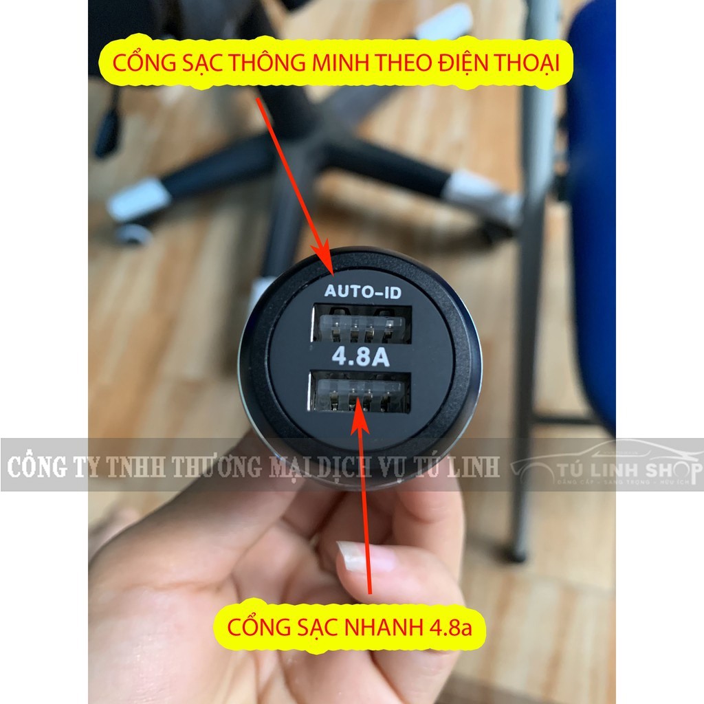 Tẩu sạc nhanh điện thoại QC3.0 trên ô tô