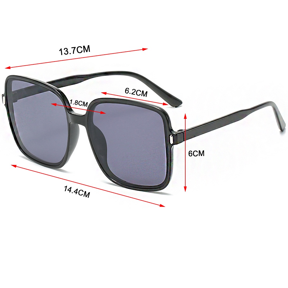 Kính Mát Gọng Vuông Oversize Chống Tia UV Phong Cách Hàn Quốc