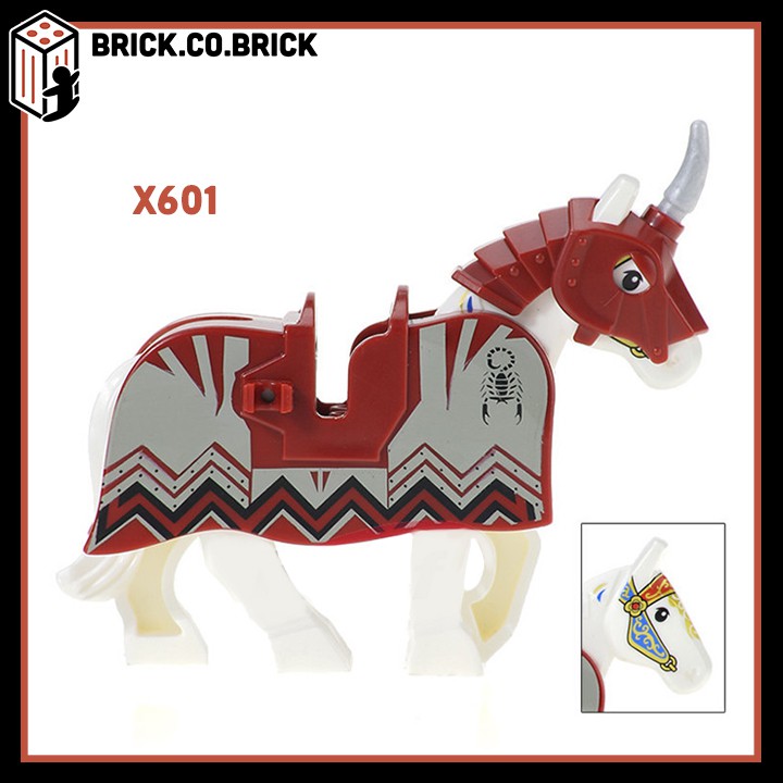 X0158 - Đồ Chơi Lắp Ráp Mô Hình Sáng Tạo - Minifigure và Non Lego Ngựa chiến Trung Cổ - Horse phim Lord of the Rings