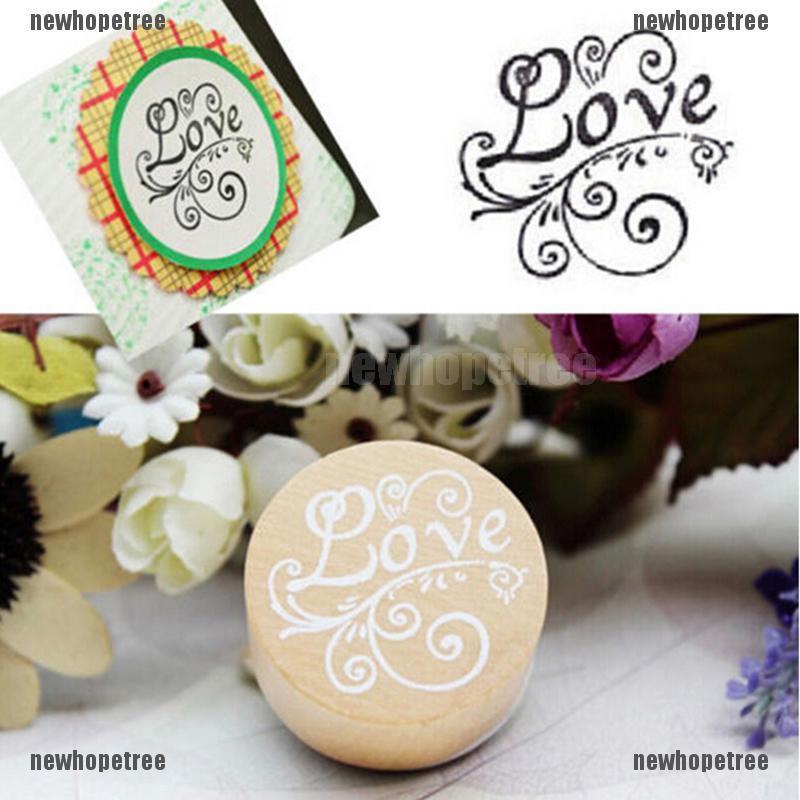 Bộ 6 con dấu in chữ bằng gỗ và cao su hình tròn