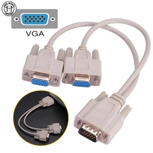 New 1 to 2 VGA, dây cáp chia VGA 1 ra 2