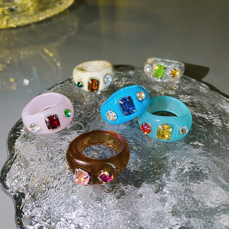 IF ME Nhẫn resin thiết kế ấn tượng phong cách vintage