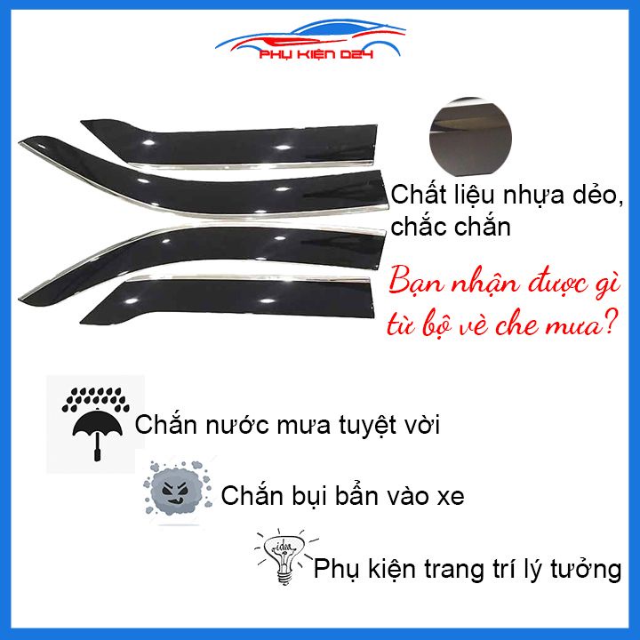 Vè mưa Fortuner 20009-2010-2011-2012-2013-2014-2015-2016 vè chỉ mạ che mưa bảo vệ xe