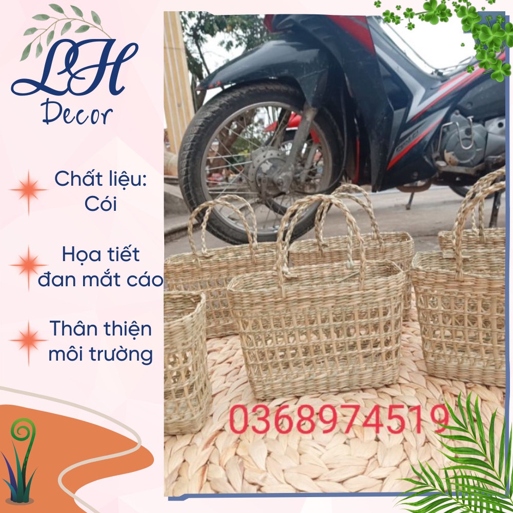 Túi cói cầm tay ⚡ SIÊU HOT ⚡ Túi cói đan mắt cáo cao cấp, thiết kế tỉ mỉ chắc chắn, form chuẩn đẹp