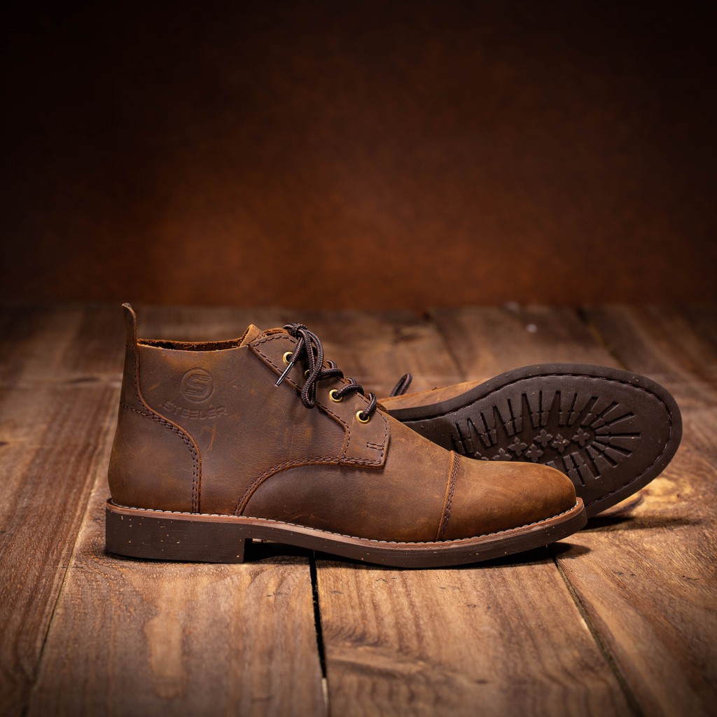 GIÀY DA NAM STEELER - CHUKKA HUNTER NÂU SÁP | BigBuy360 - bigbuy360.vn