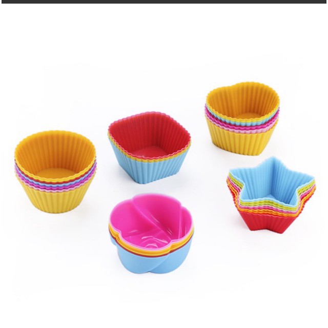 [Giao hỏa tốc Hà Nội] Khuôn cup silicon làm bánh muffin nhiều mẫu hàng loại 1