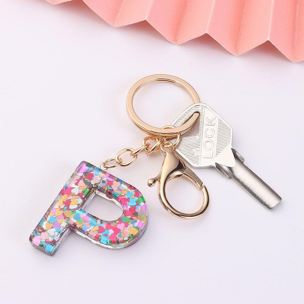 Mặt Dây Chuyền / Móc Khóa Bằng Resin Hình Chữ Cái Từ A-Z 26 Đầu Tiên