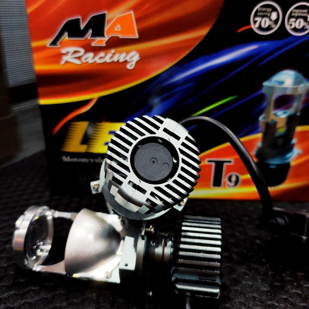 Đèn Pha Led Bi Cầu Bi Led Mini T9 60W Ma Racing Chân H4 Lắp Zin Ô tô Xe Máy (giá 1bóng)