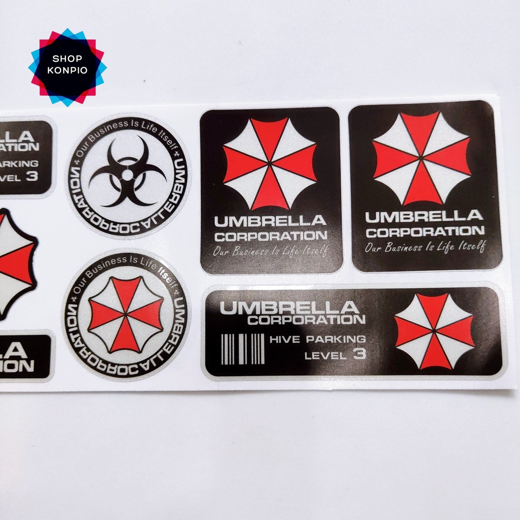Bộ Tem Sticker Phản Quang Umbrella Cao Cấp Dán Xe Máy, Ô Tô, Mũ Bảo Hiểm, Chống Thấm Nước, Chống Bay Màu