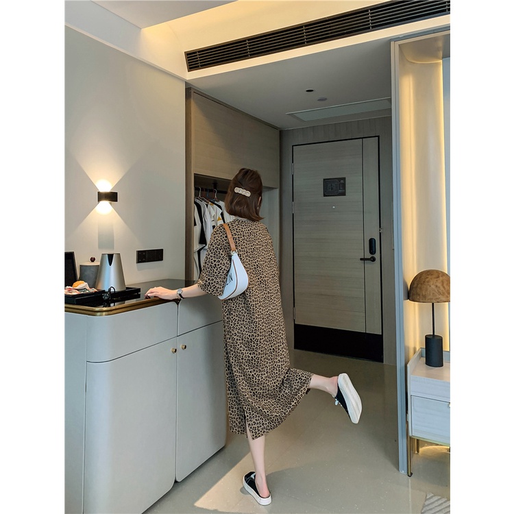 Váy Bầu Đầm Bầu Xinh Cotton Đẹp A2229 Da Báo