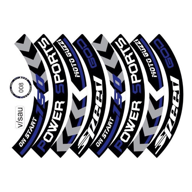 Tem Dán Vành Full Bánh Spost Xanh Đen Mã Tem 009