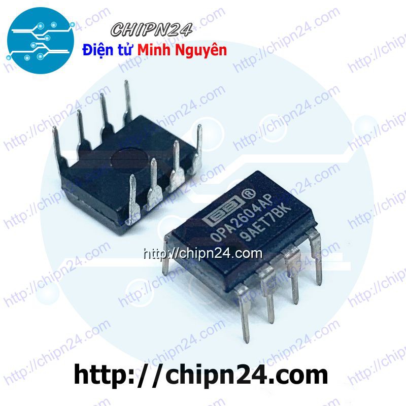 [1 CON] IC OPA2604 DIP-8 (OPA2604AP 2604) (IC khuếch đại thuật toán OPAmp)