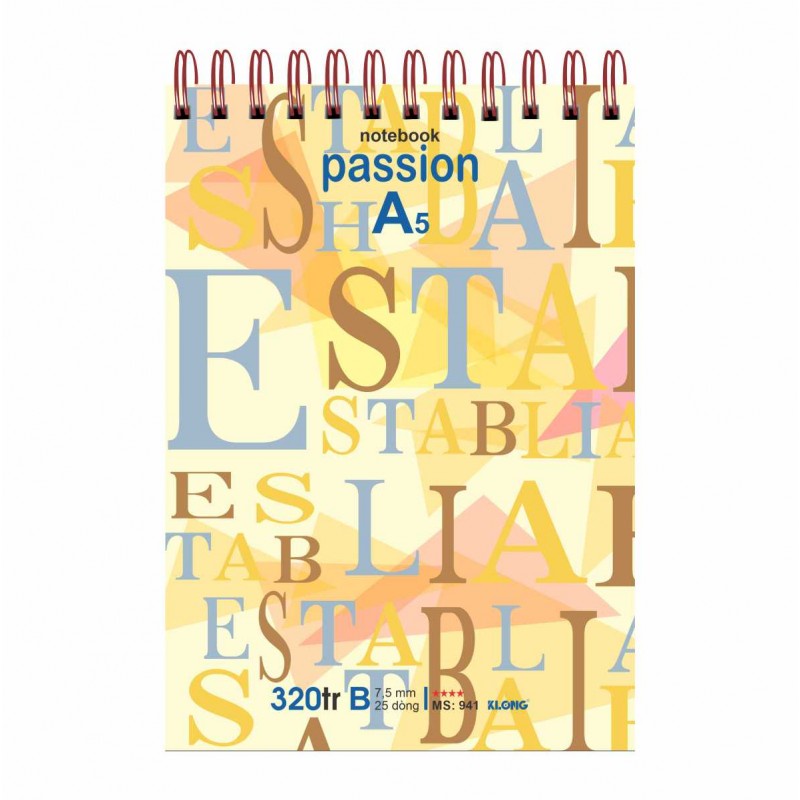 Sổ lò xo kép ngang A5 - 320 trang KLONG MS: 941N