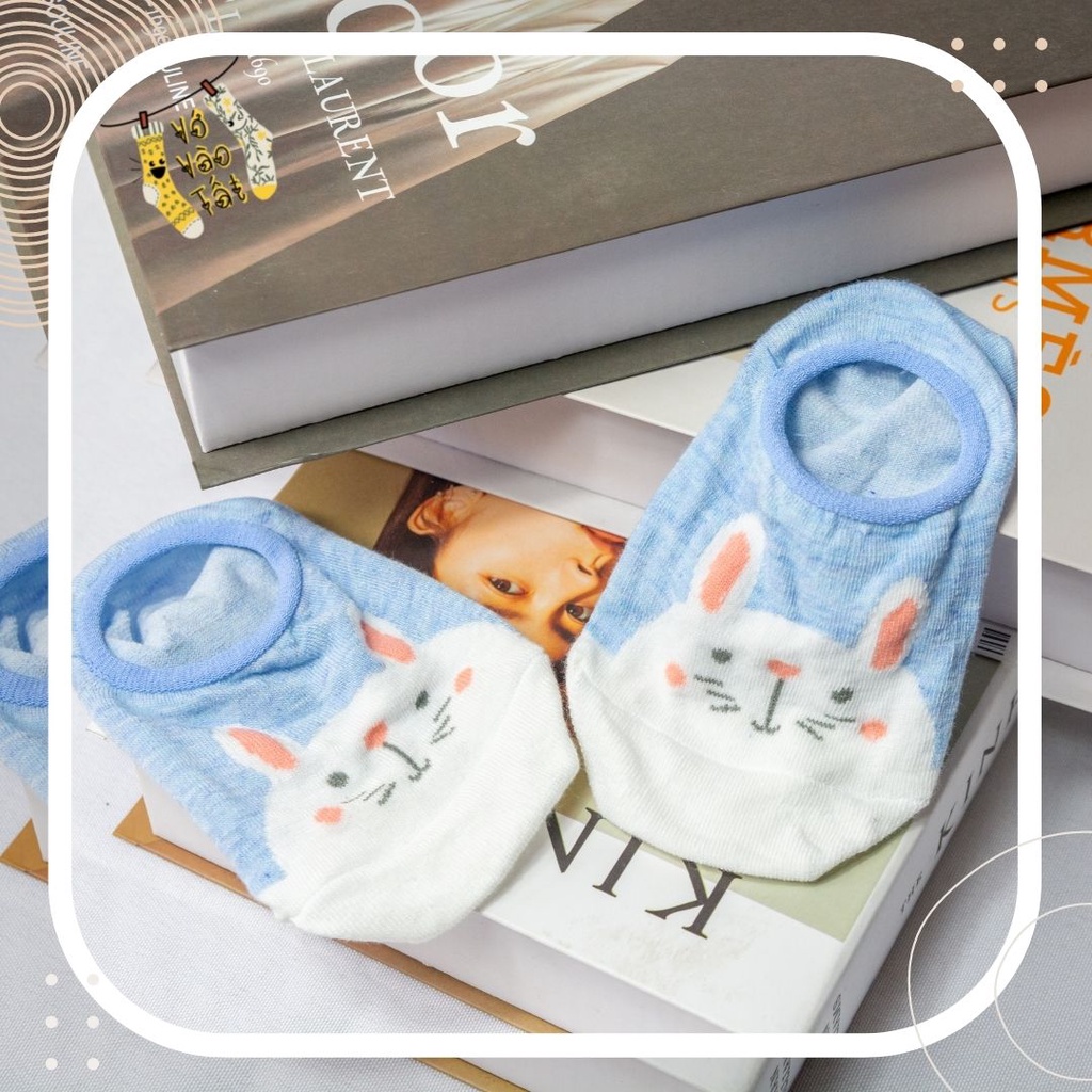 TẤT VỚ LƯỜI NỮ HOẠT HÌNH XANH BIỂN