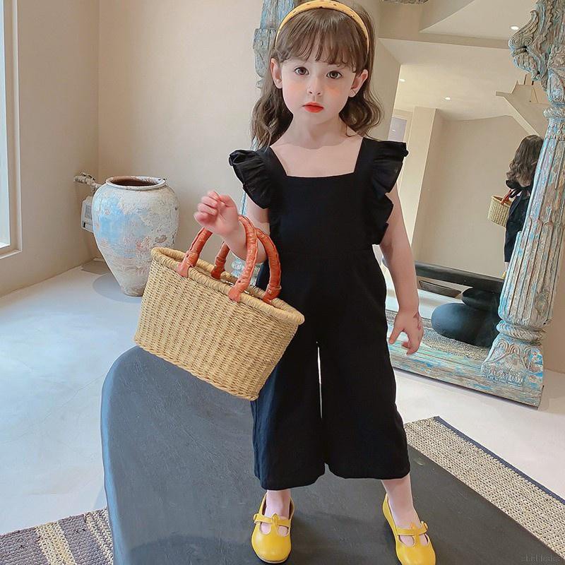 Áo liền quần kiểu sát nách ống rộng hở lưng thời trang phong cách Hàn Quốc dành cho bé gái