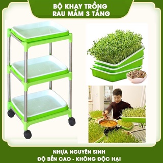 Bộ kít 3 tầng bao gồm: Giá đỡ có 4 bánh