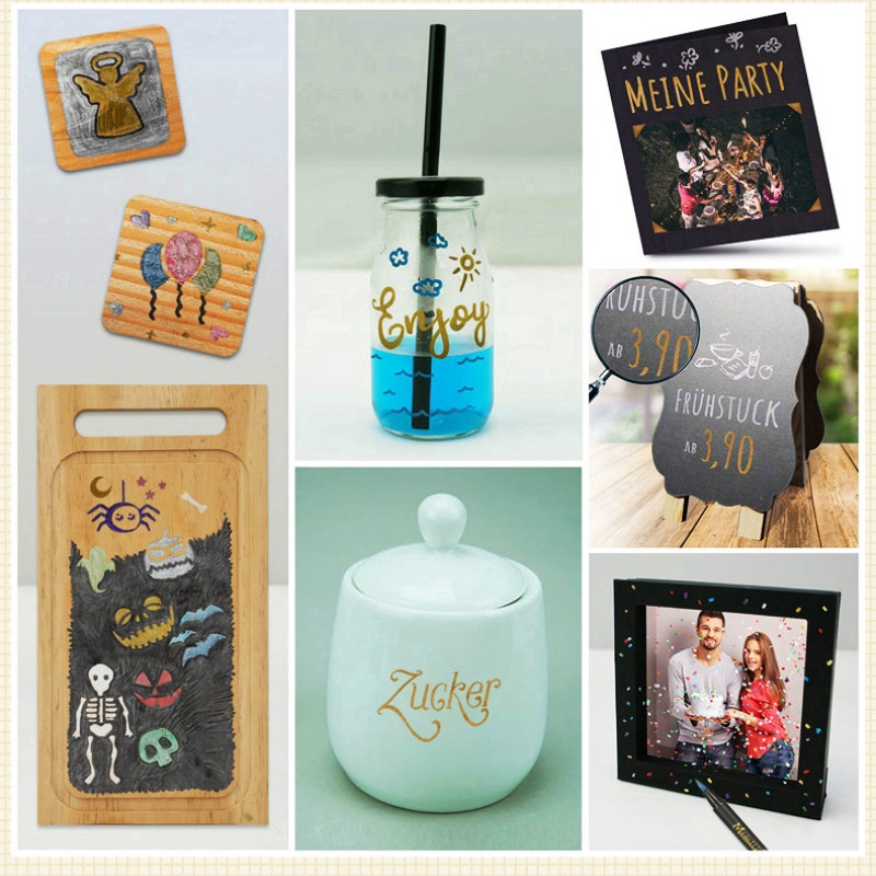 Bút lông viết thư pháp RUIXIANG đầu mềm ánh kim loại tùy chọn màu sắc