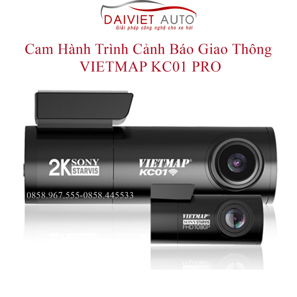 VIETMAP KC01 PRO - Cảnh báo giao thông bằng giọng nói - Ghi hình trước sau - Hàng chính hãng - Đại Việt Auto