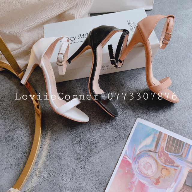 LOVIIECORNER - SANDAL CAO GÓT QUAI MẢNH 9 PHÂN - SANDAL QUAI MẢNH CÔNG SỞ 9CM - SANDAL NỮ CAO GÓT 9CM BÍT HẬU G200323